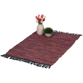 Relaxdays Flickenteppich 60 x 100 cm Rot