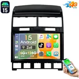 ESSGOO 6+128G Für VW Touareg 7L 2003-10 Autoradio CarPlay Android 15 GPS Navi Autoradio (6GB+128GB, RDS, 4G LTE, Digitalradio (DAB), FM, AM, Carplay Android Auto Bluetooth EQ USB GPS Navi WIFI Touchscreen) schwarz