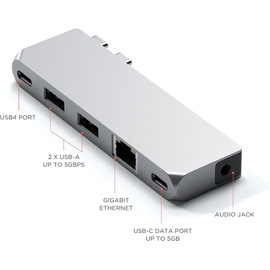 Satechi Pro Hub Mini USB-C 5 Ports), Dockingstation + USB Hub, Silber
