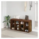 vidaXL Schuhbank Räuchereiche 103x30x48 cm Holzwerkstoff