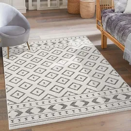 Carpet City "LOUNGE 9999", Grau, B:120cm H:15mm L:170cm, Obermaterial: 100, Polyester, Teppiche, Teppich, Kurzflor-Teppich Modern, Hoch-Tief-Struktur, Wohnzimmer, Schlafzimmer