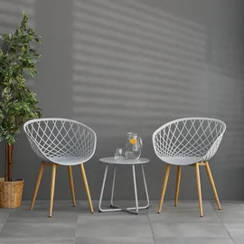 Homestyle4u Gartenstuhl Kunststoff grau 4er Set