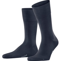 Falke Herren Socken Tiago, Strümpfe, Baumwolle, Logo, lang, einfarbig Blau 43-44