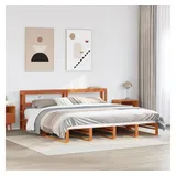 vidaXL Massivholzbett 180 x 200 cm Braun