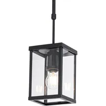 QAZQA Charlois 1-flg. E27 14 cm Rechteckig Schwarz