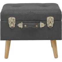 vidaXL Hocker mit Stauraum 40 cm Dunkelgrau Stoff