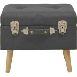 vidaXL Hocker mit Stauraum 40 cm Dunkelgrau Stoff