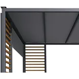 Blumfeldt Valence Gazebo 3x3 m UV50+ wasserabweisend LED-Solar-Beleuchtung Solar-Panel Dunkelgrau