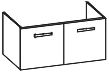 Artiqua 411 Waschtischunterschrank für Vero 032910 Graphit Struktur quer, 411-WU2T-D08-7070-401 411-WU2T-D08-7070-401