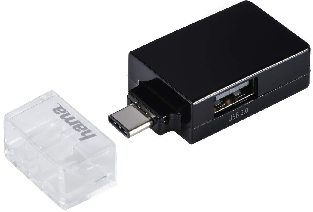 Hama Mini USB-Type-C-Hub mit 1x USB-3.1 & 2x USB-2.0 (USB-Verteiler für Laptop/PC/Smartphone/Tablet mit USB-C-Anschluss, OTG-fähig, 3-fach USB, passiv) USB Mehrfach-Adapter