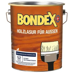 Bondex Holzlasur für Außen, witterungsbeständig, Holzschutz, UV-Schutz, Treibholz, 4 l