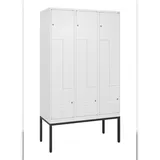 C+P Z-Spind Classic PLUS, Gestell, 6 Abteile, HxBxT 212x120x50cm, Zylinderschloss, Verkehrsweiß von PROREGAL