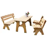 FRG Sitzgarnitur Gartengarnitur 4teilig 150cm Kiefer imprägniert - Braun