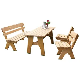 FRG Sitzgarnitur Gartengarnitur 4teilig 150cm Kiefer imprägniert - Braun
