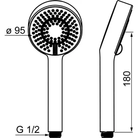 Hansa Handbrause HANSABASICJET d= 95mm, 3-strahlig, mattschwarz