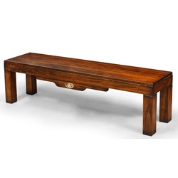 Casa Padrino Luxus Vintage Stil Sitzbank Braun 158 x 38 x H. 44,5 cm - Massivholz Bank - Vintage Stil Möbel - Massivholz Möbel - Bar Möbel - Luxus Möbel