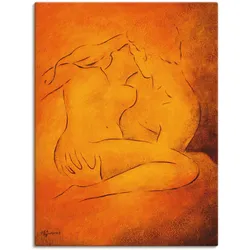 Leinwandbild ARTLAND "Flammende Leidenschaft", orange (farbe bild(er): orange), B:60cm H:80cm T:1,8cm, Canvas, Leinwand, Bilder, auf Keilrahmen gespannt