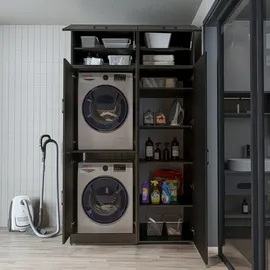 roomartstore.de Dora-II Waschmaschinenschrank 130 x 0 x 0 cm Weiß