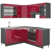 Vicco Eckküche, Fame-Line, 160 x 190 cm, AP Anthrazit, Holzwerkstoff, L-Form,L-Form, 160x82x190 Küchen, Eckküchen, Eckküchen ohne Geräte