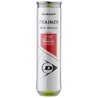 Dunlop Trainer 4er Dose, VDT Official, Premium Tennistrainingsball für Sand, Hartplatz und Rasen geeignet