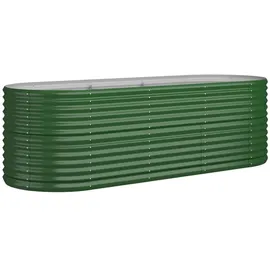 vidaXL Hochbeet Pulverbeschichteter Stahl 224 x 80 x 68 cm Grün