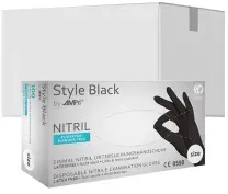 Style Black Nitrilhandschuhe, puderfrei, schwarz 01181-L , 1 Karton = 10 Packungen à 100 Stück, Größe L