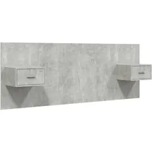 vidaXL Kopfteil mit Nachttischen Betongrau Holzwerkstoff