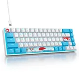 SOLIDEE mechanische Gaming Tastatur 65 Prozent,68 Tasten kompakte mechanische Tastatur RGB Hintergrundbeleuchtung,65 Prozent Tastatur mechanisch QWERTY,Roter Schalter für Win/Mac PC Laptop(68 Sea)