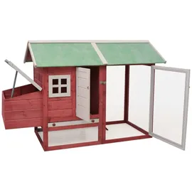 vidaXL Hühnerstall 170 x 81 x 110 cm rot