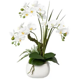 Gasper künstliche Orchidee REAL Touch H. 46cm weiß in weißem Keramiktopf