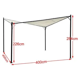 aleos Gartenpavillon Paros 4 x 4 m Beige