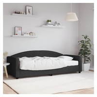 furnicato Bett Tagesbett mit Matratze Schwarz 90x200 cm Stoff schwarz