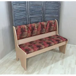 Polsterbank HOME AFFAIRE "Halle", orange (terra, buche), B:120cm H:85cm T:50cm, Anschauungsmaterial Clean-Active beiliegend, Clean Active Strukturstoff (100% Polyester), Sitzbänke, Breite 120 cm