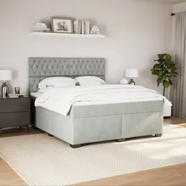 vidaXL Boxspringbett 180 x 200 cm Hellgrau