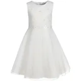 happy girls Tüllkleid HAPPY GIRLS "tulle dress with flowers", Mädchen, Gr. 98, N-Gr, ecru, Jersey, Obermaterial: 100% Polyester, unifarben, Rundhals, Kleider