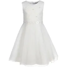happy girls Tüllkleid HAPPY GIRLS "tulle dress with flowers", Mädchen, Gr. 98, N-Gr, ecru, Jersey, Obermaterial: 100% Polyester, unifarben, Rundhals, Kleider