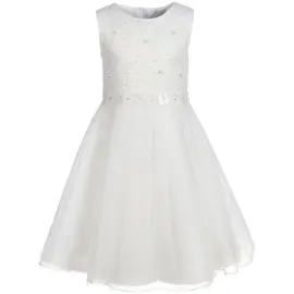 happy girls Tüllkleid HAPPY GIRLS "tulle dress with flowers", Mädchen, Gr. 98, N-Gr, ecru, Jersey, Obermaterial: 100% Polyester, unifarben, Rundhals, Kleider