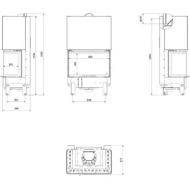 Kratki Regnor 800/400 Stahl Schwarz/Abdeckplatte Glas