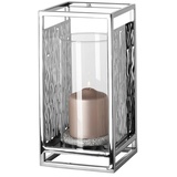 Fink Windlicht »Kerzenhalter NICOSA (1 St.), aus Edelstahl und Glas, mit ausgestanzten Cut-Outs silberfarben - 16 x 31 cm