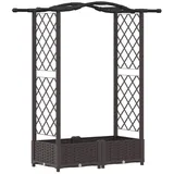 vidaXL Hochbeet mit Rankgitter und Dach 124 x 40 x 125 cm Braun