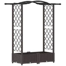 vidaXL Hochbeet mit Rankgitter und Dach 124 x 40 x 125 cm Braun