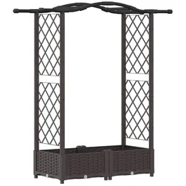 vidaXL Hochbeet mit Rankgitter und Dach 124 x 40 x 125 cm Braun