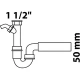 Kirchhoff Siphon Küchenspüle Eco Save 50 mm aus recyceltem Kunststoff-Anschluss