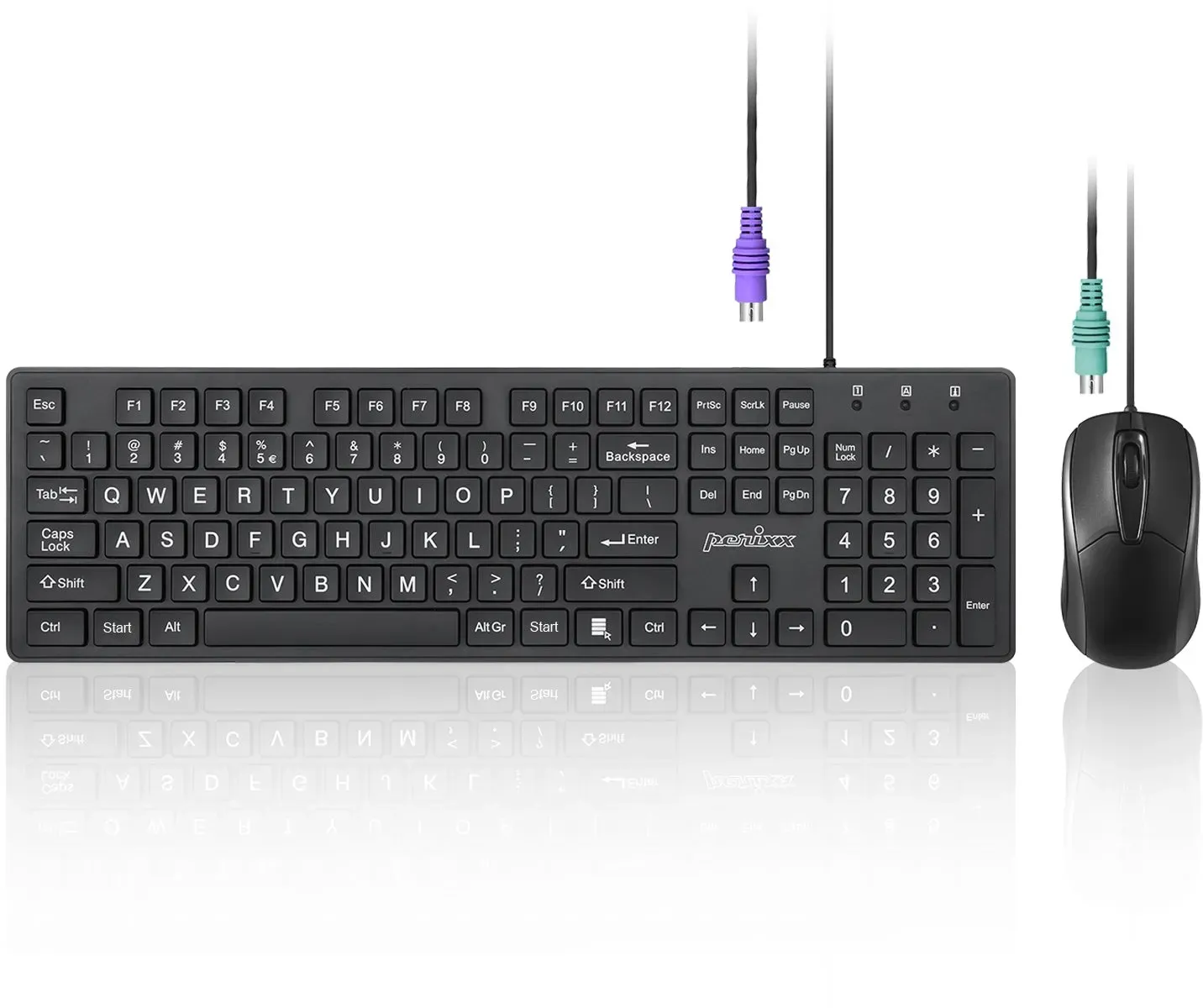 PERIDUO-117 - Wired Standard PS2 Keyboard and Mouse Combo