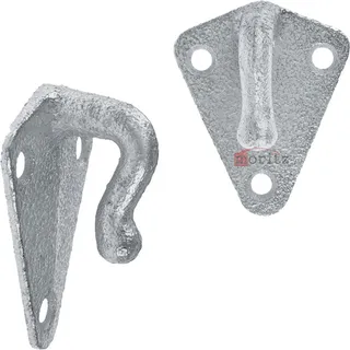 Moritz Dreiloch Planenhaken für Anhängernetz Anhänger Plane etc, Haken 50x40mm 342151 (10)