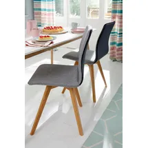 Guido Maria Kretschmer Home & Living Esszimmerstuhl "Dalea", schwarz (schwarz, grau, eichefarben), B:45cm H:91cm T:55cm, Kunstleder;weicher Webstoff mit feiner Struktur aus 100% Polyester, GUIDO MARIA KRETSCHMER HOME & LIVING, Stühle, Esszimmerstuhl, im 2er, 4er oder 6er-Set, Küchenstuhl