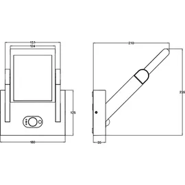 meine wunschleuchte 2er SET schwenkbare Hybrid Außen Wandleuchten mit Strom und Solar Fassadenlampen