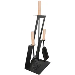Kaminbesteck 4-teilig Divit Kamingarnitur Kaminzubehör mit Schaufel, Aschebesen und Schürhaken ME99 schwarz
