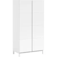 MID.YOU Kleiderschrank Weiß Holz, Holzwerkstoff, Kiefer teilmassiv, 5 Fächer,