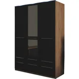 Priess Wäscheschrank Barcelona 140 x 193 x 54 cm Braun/Schwarz